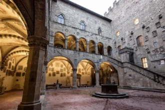 View of the cloister inside the Bargello.