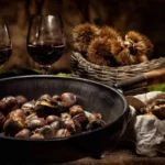 roasted chestnuts and red wine, autumn flavors of Tuscany